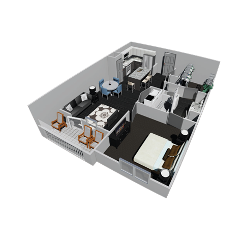 1 bedroom 1 bathroom floorplan
